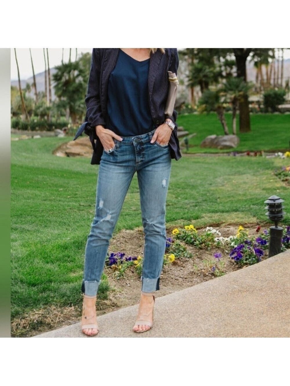 KUT FROM THE KLOTH jeans Catherine Fab AB Boyfriend high rise distressed size 4
